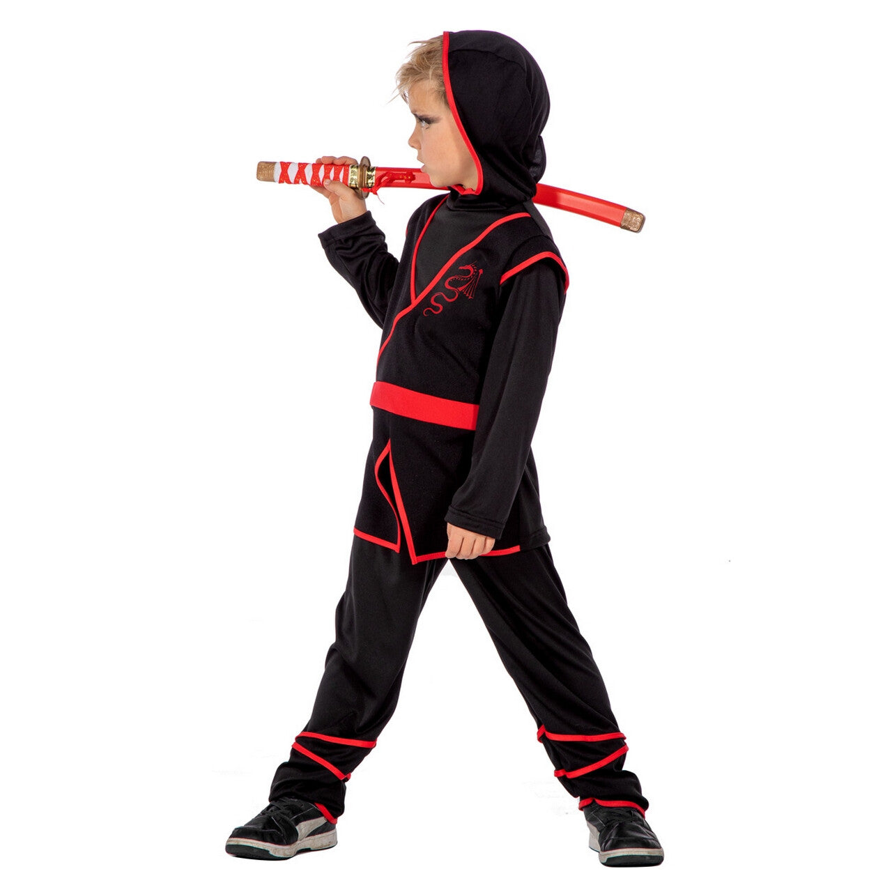 Op deze afbeelding zie je een Kostuums, van het merk Wilbers. Brad Lee Ninja Jongen Kostuum