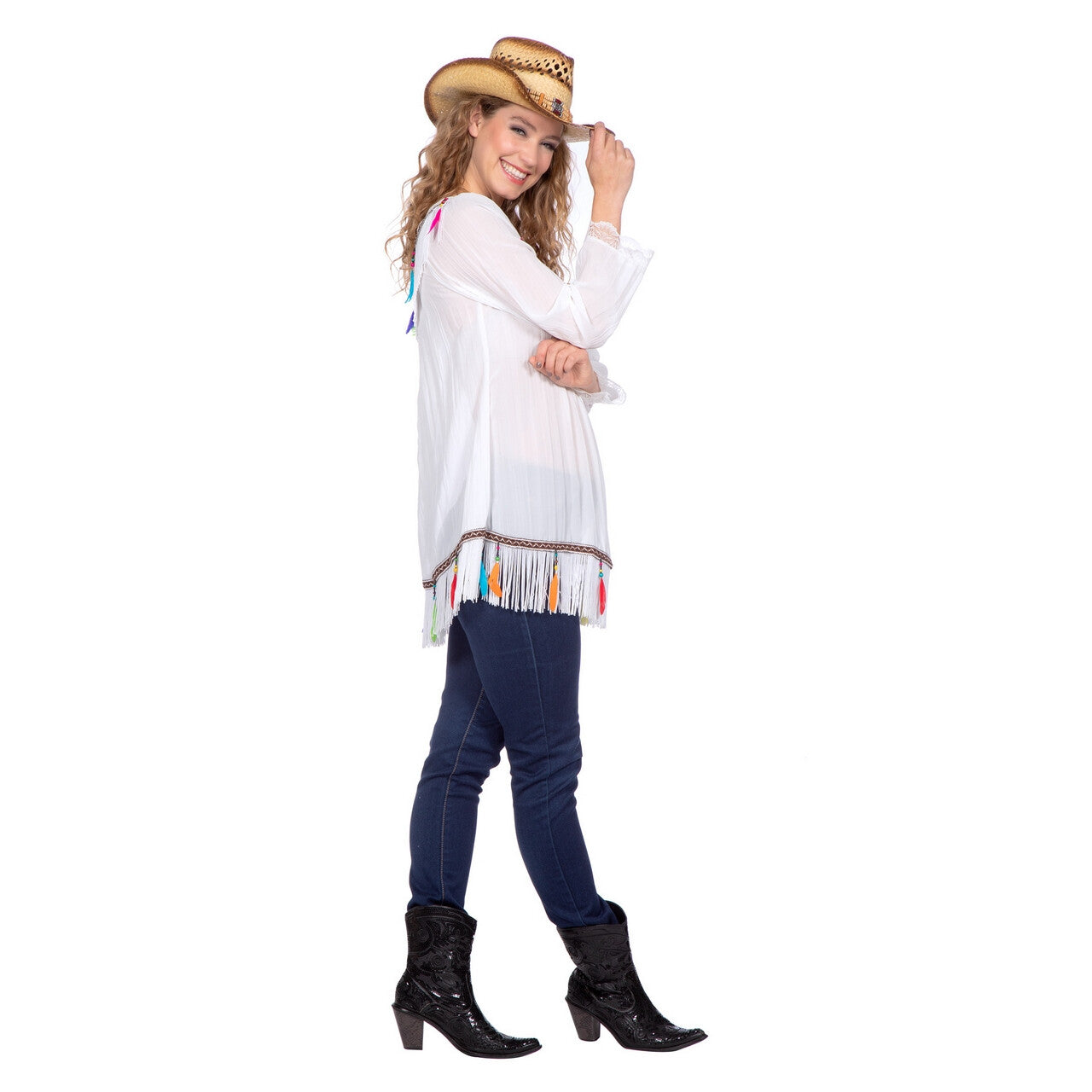Op deze afbeelding zie je een Kostuums, van het merk Wilbers. Festival Boho Indy Vrouw