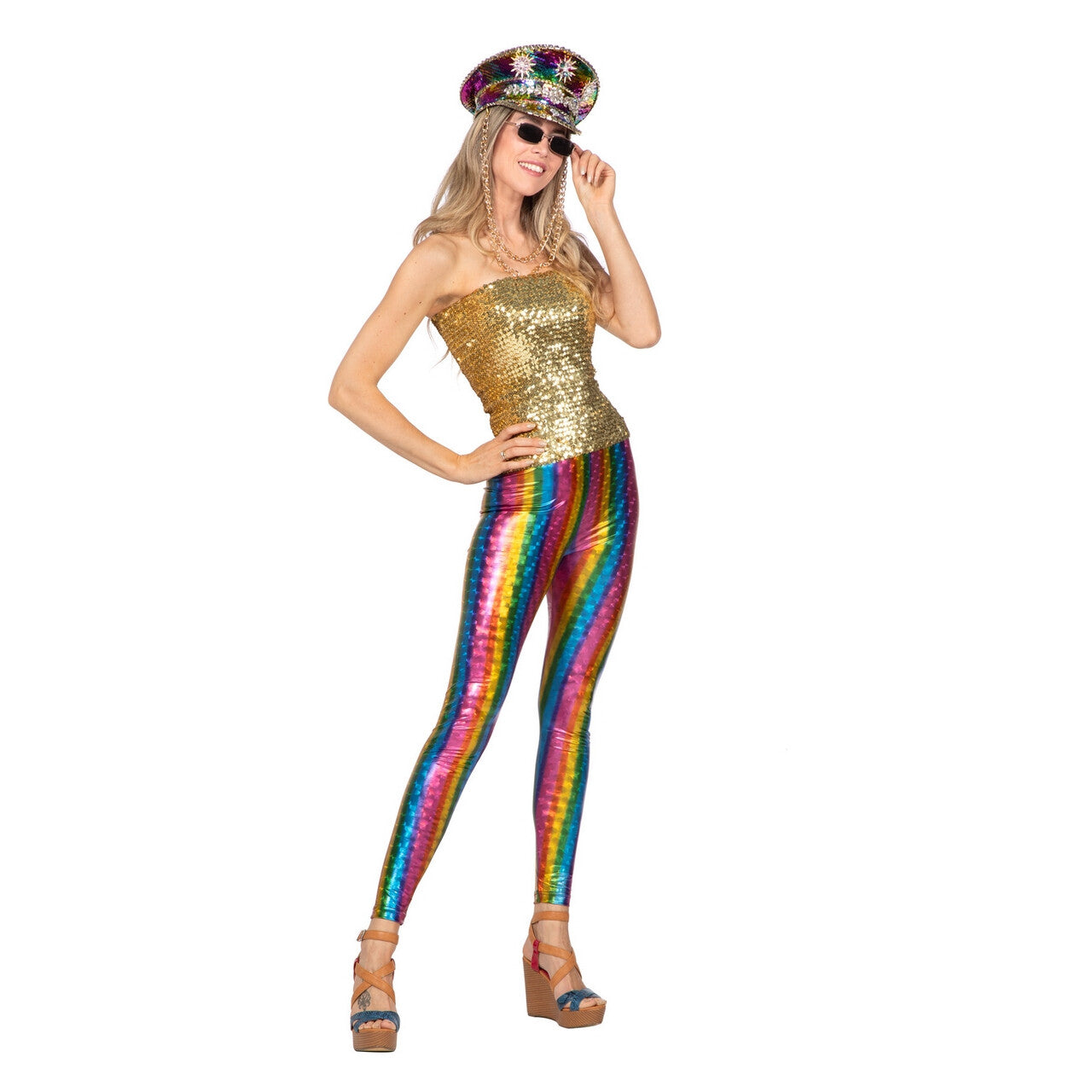 Op deze afbeelding zie je een Kostuums, van het merk Wilbers. Rainbow Dance Festival Legging Vrouw