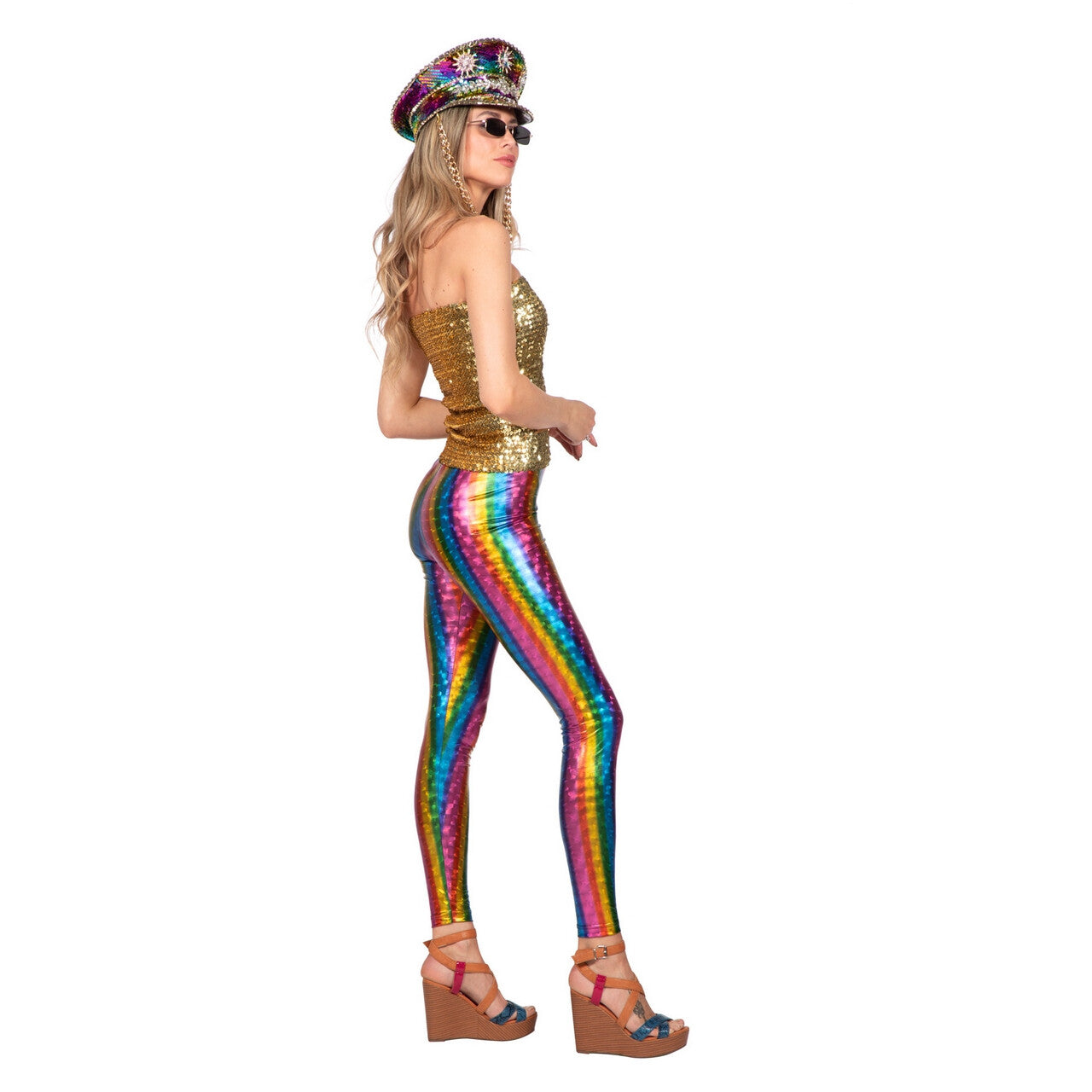 Op deze afbeelding zie je een Kostuums, van het merk Wilbers. Rainbow Dance Festival Legging Vrouw
