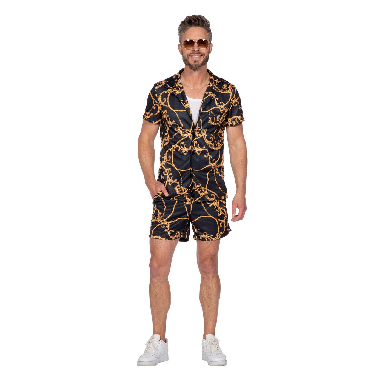 Op deze afbeelding zie je een Kostuums, van het merk Wilbers. Bruno Mars Beach Festival Man Kostuum