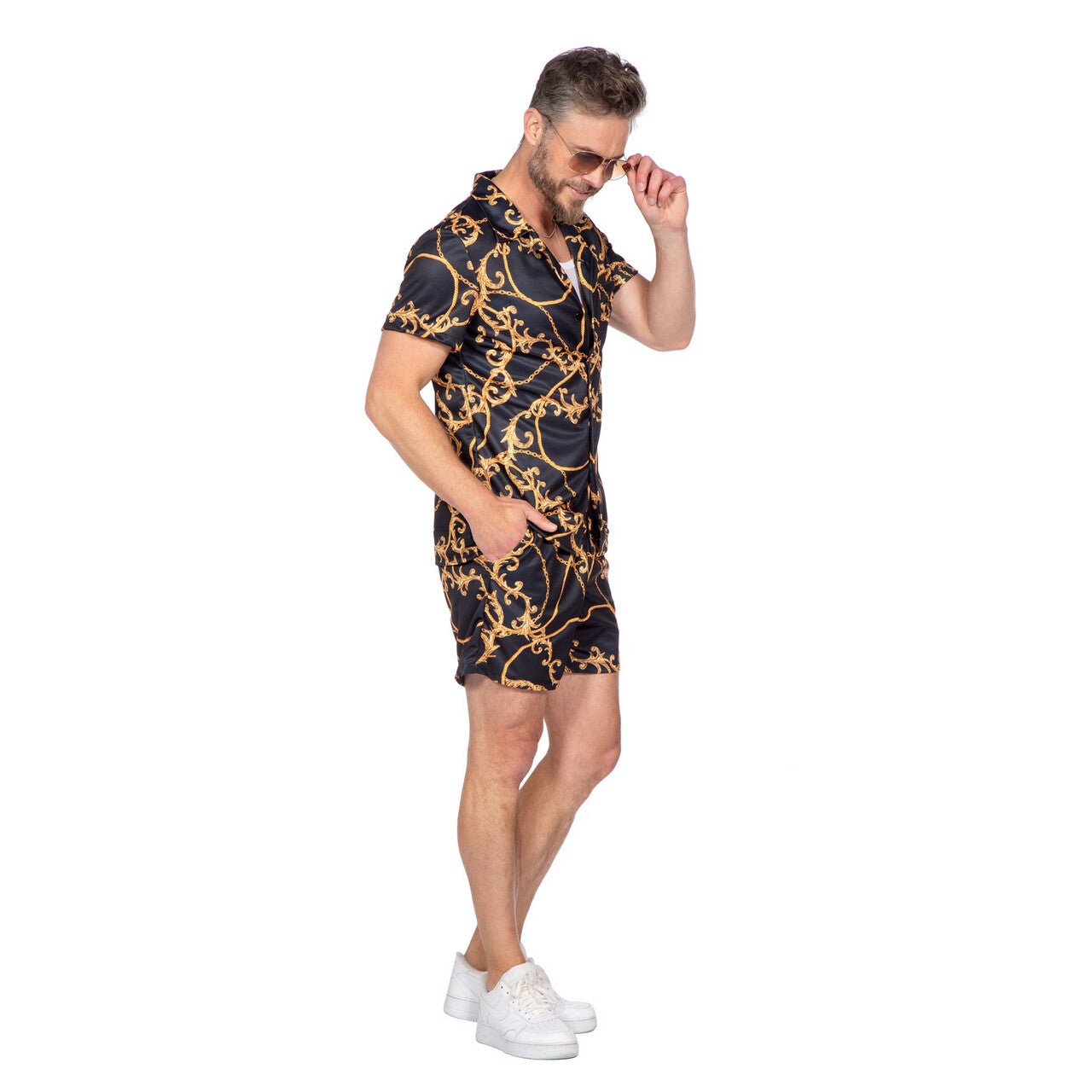 Op deze afbeelding zie je een Kostuums, van het merk Wilbers. Bruno Mars Beach Festival Man Kostuum