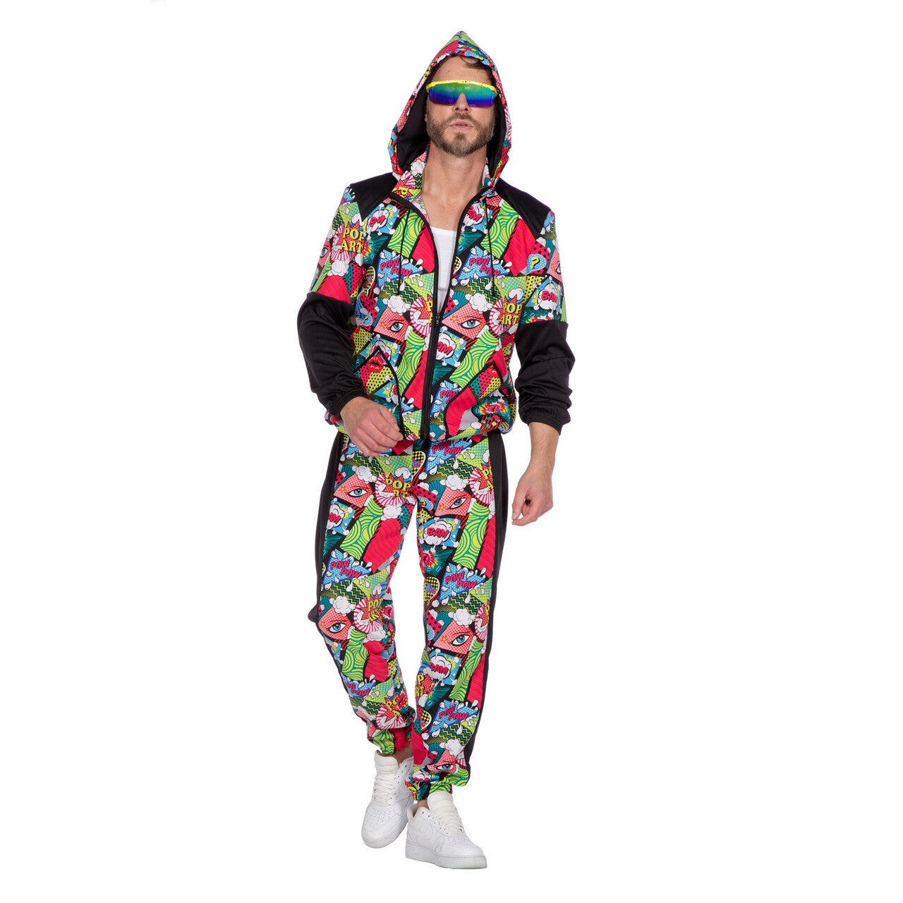 Op deze afbeelding zie je een Kostuums, van het merk Wilbers. Trainingspak Strip Pop Art Kostuum