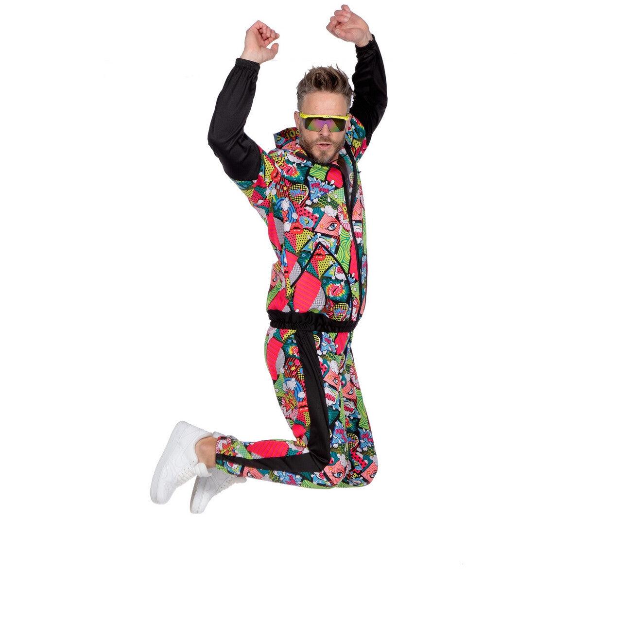 Op deze afbeelding zie je een Kostuums, van het merk Wilbers. Trainingspak Strip Pop Art Kostuum
