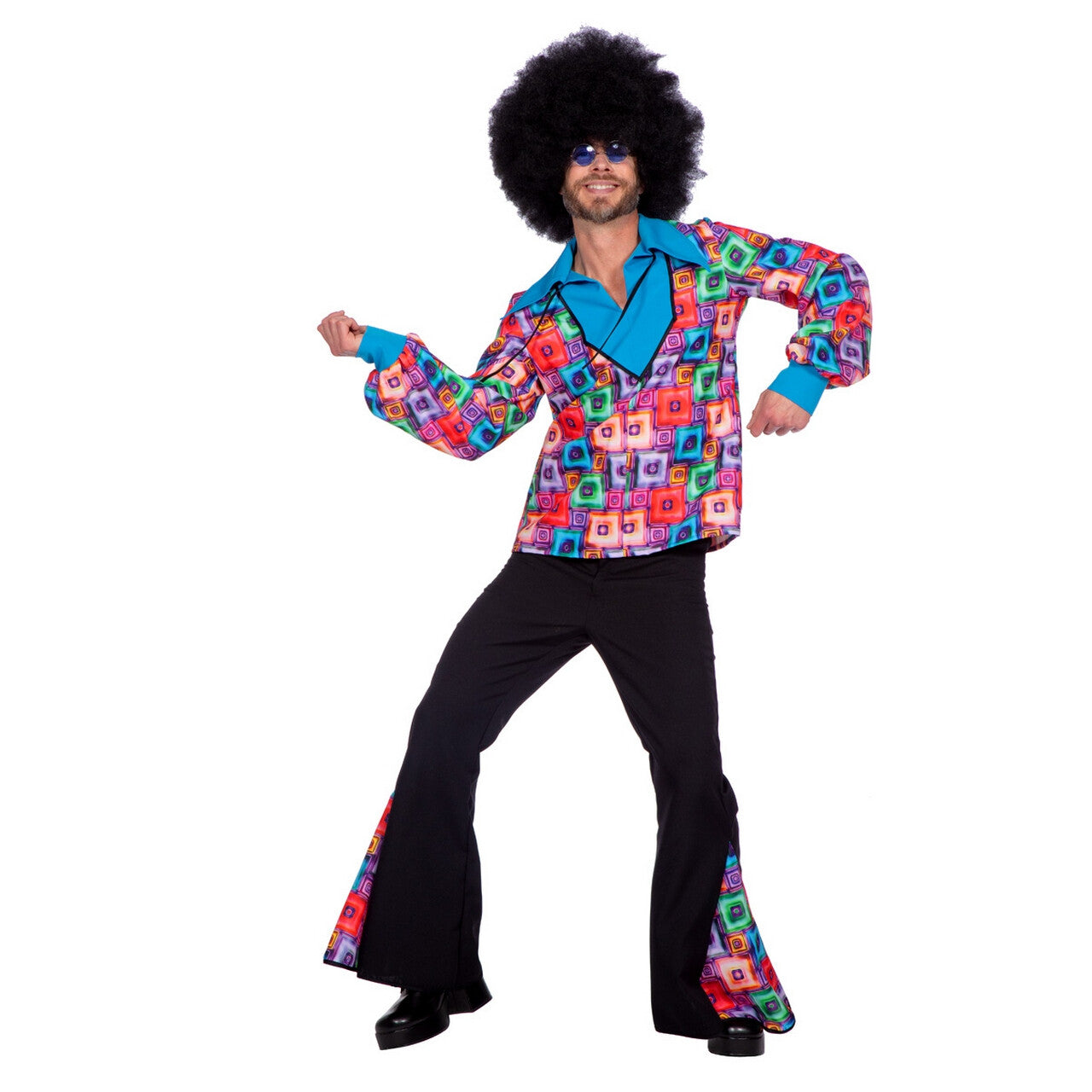 Op deze afbeelding zie je een Kostuums, van het merk Wilbers. Seventies Mr Block Party Man Kostuum