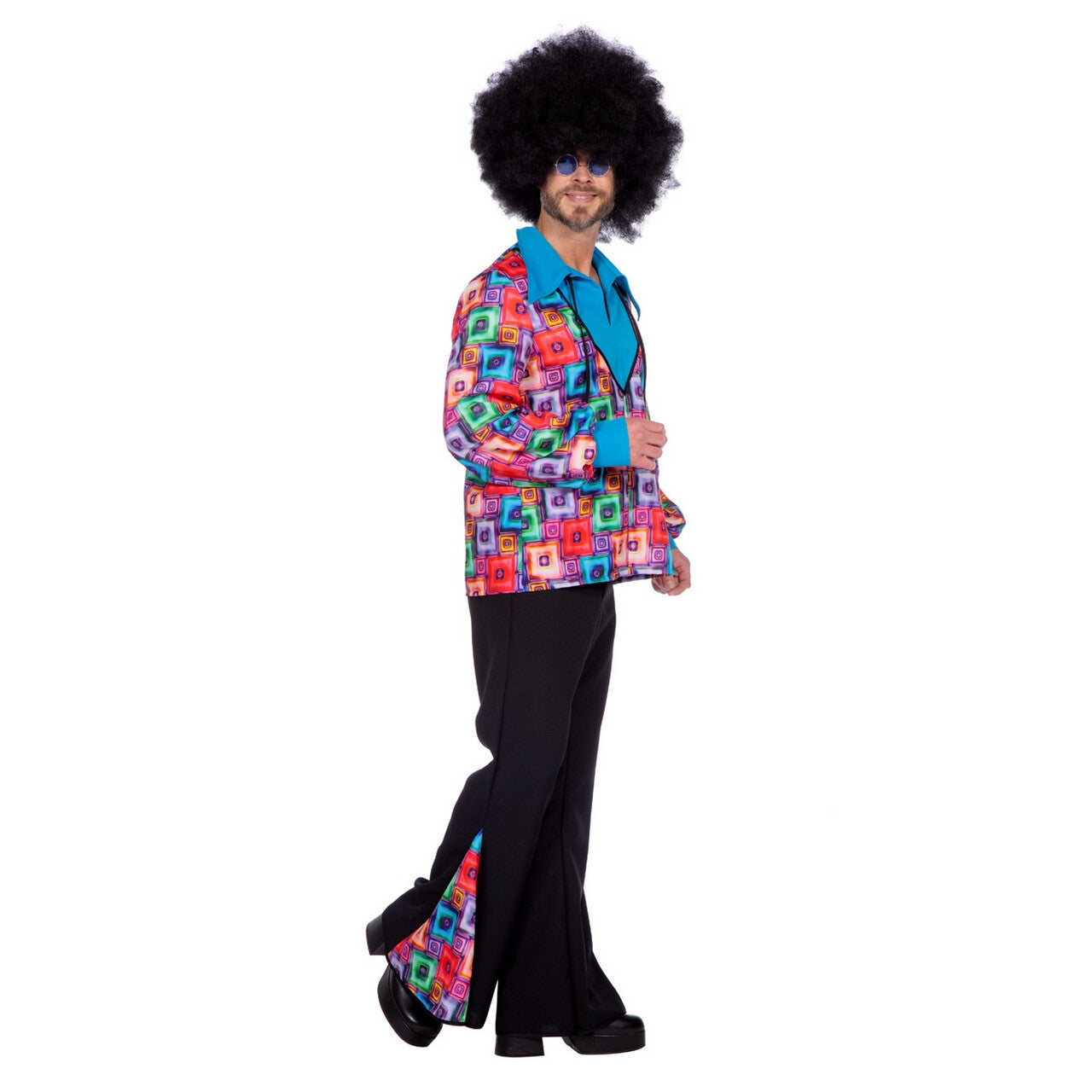 Op deze afbeelding zie je een Kostuums, van het merk Wilbers. Seventies Mr Block Party Man Kostuum