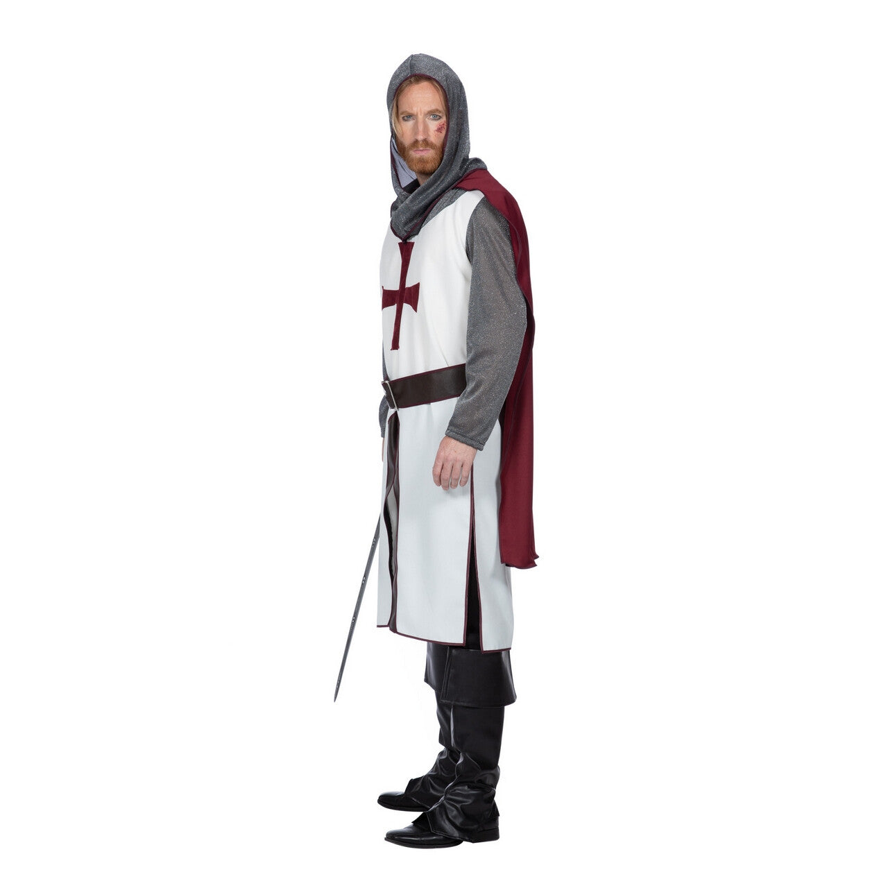 Op deze afbeelding zie je een Kostuums, van het merk Wilbers. Dappere Tempelier Ridder Martijn Man Kostuum