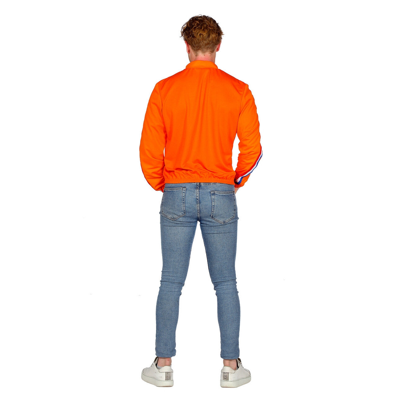 Op deze afbeelding zie je een Kostuums, van het merk Wilbers. Sportief Oranje Trainingsjack Holland Man