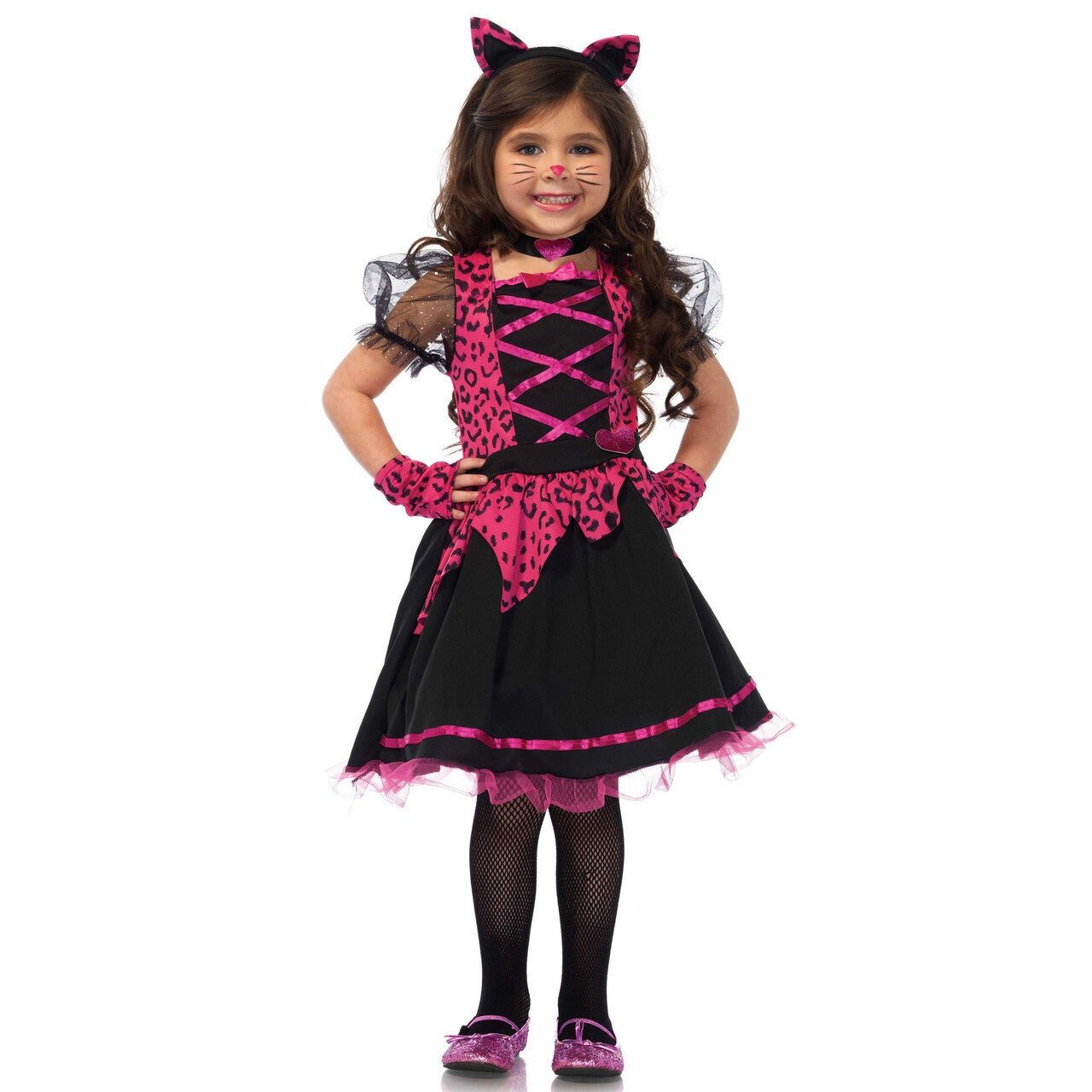 Op deze afbeelding zie je een Kostuums, van het merk Wonderland. Wonderland Rock-N-Roll Kitty Meisje Kostuum