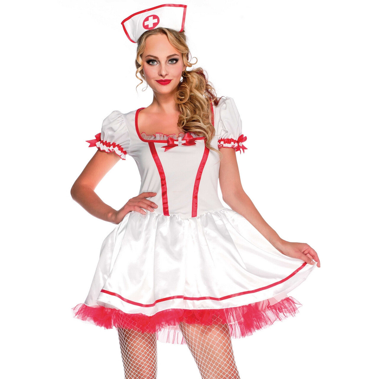 Op deze afbeelding zie je een Kostuums, van het merk Wonderland. Wonderland Naughty Nurse Vrouw Kostuum